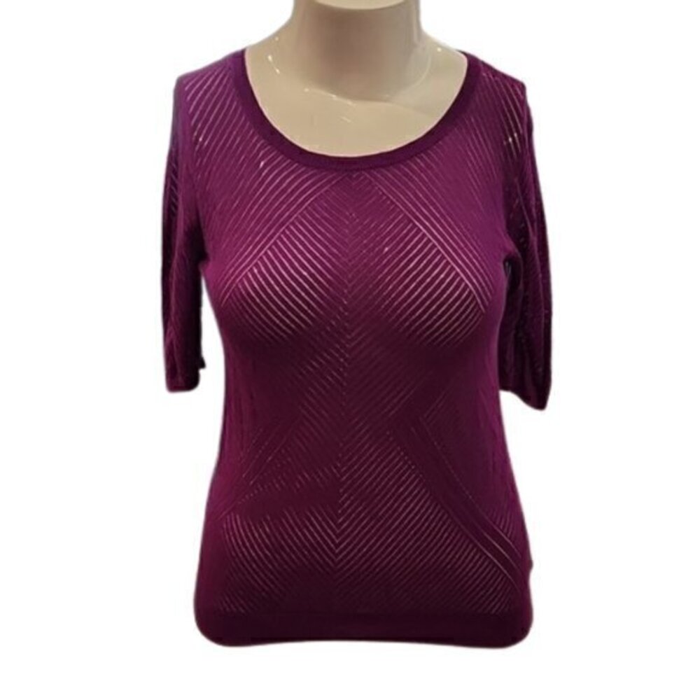 [Worthington] Purple Half Sleeve Blouse - Size L